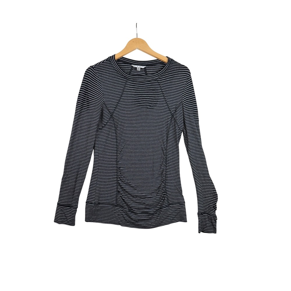 Cabi Striped‎ Long Sleeve Shirt size Medium Gray/Black